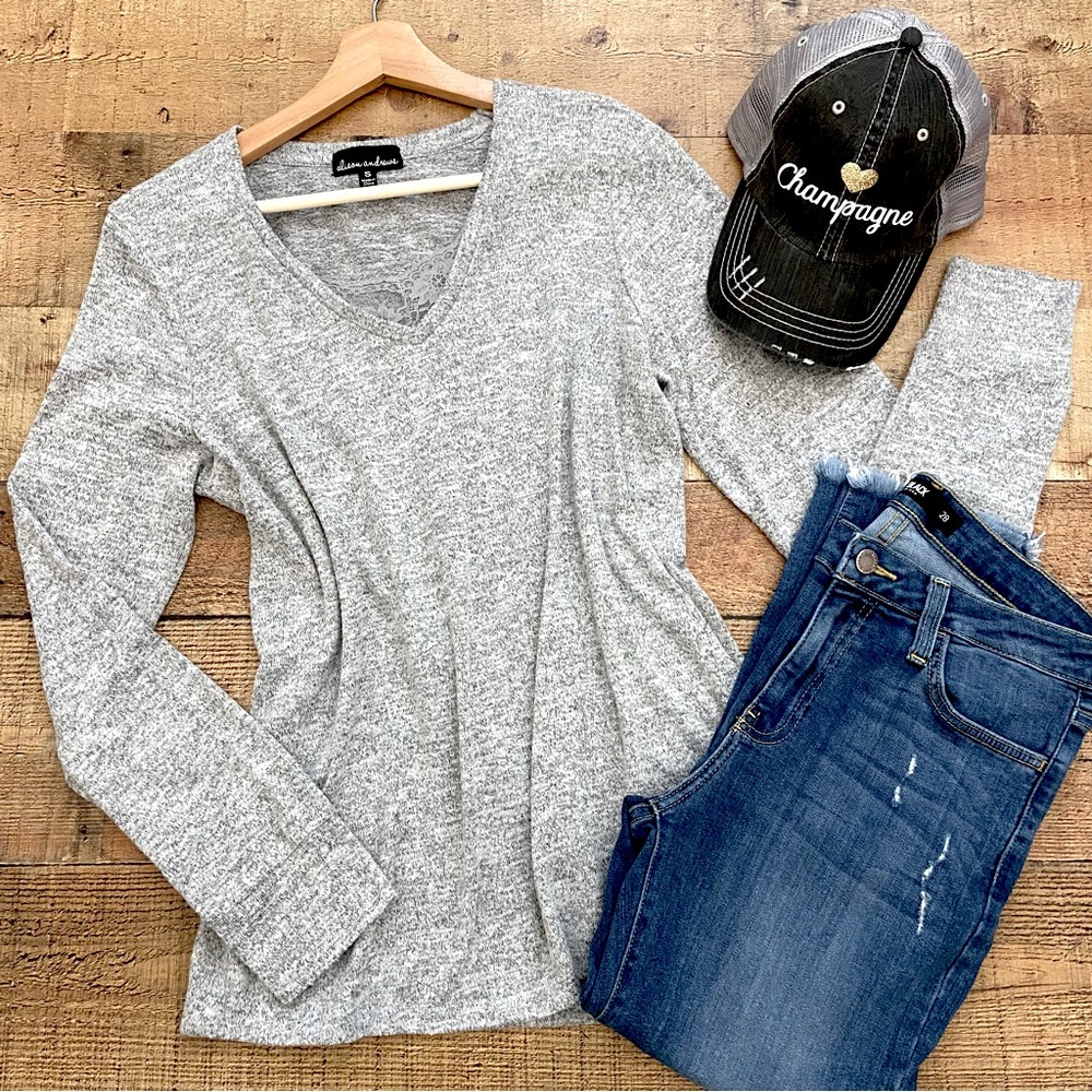 Soft Pullover with Lace Neckline and Backing